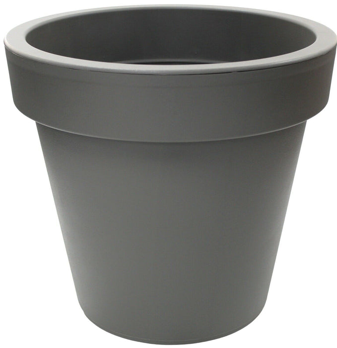 OSG 38.5cm Large Plastic Planter Black 27L UV & Weather Resistant Plant Pot