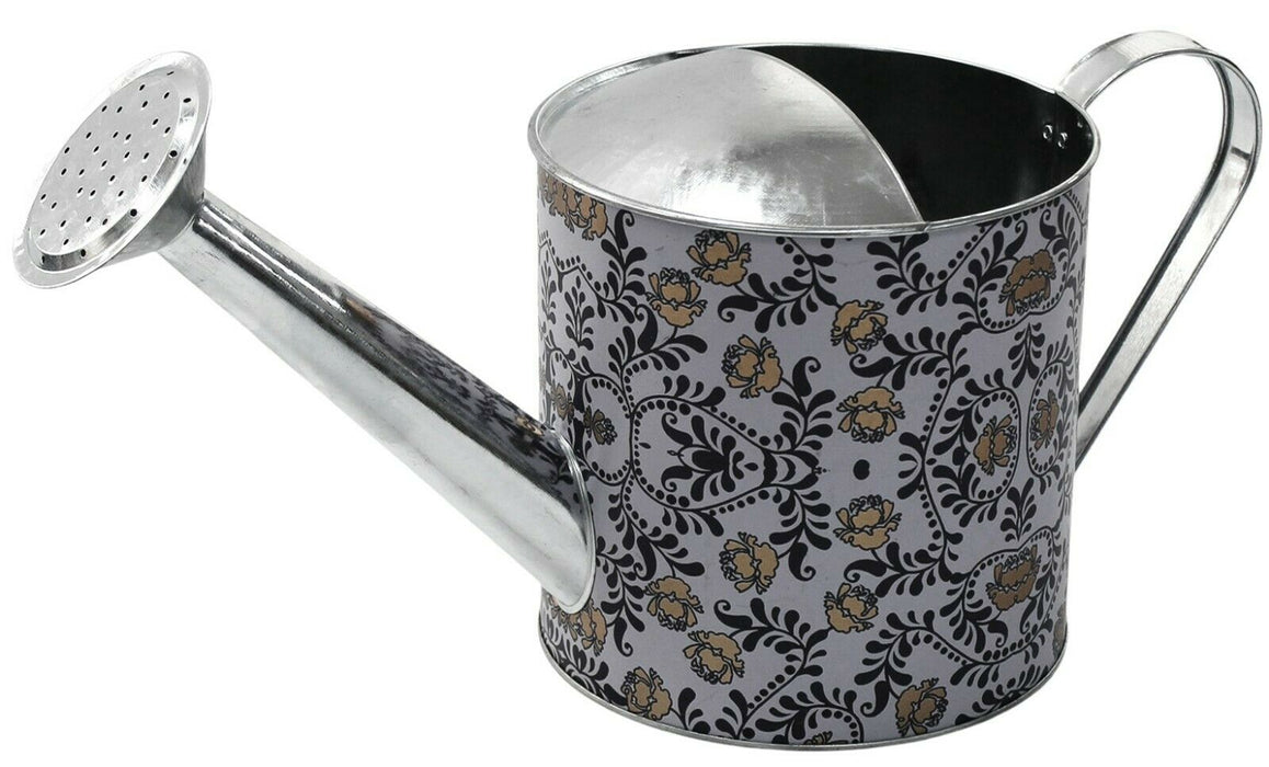 Bright Floral Metal Watering Can 3 Litre Retro Home Decor Watering Can Gold