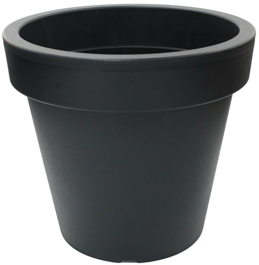 OSG 38.5cm Large Plastic Planter Black 27L UV & Weather Resistant Plant Pot