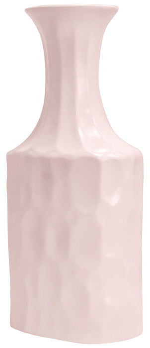 30cm Tall Ceramic Vase Pink Dimpled Design Decorative Flower Vase Flared Mouth