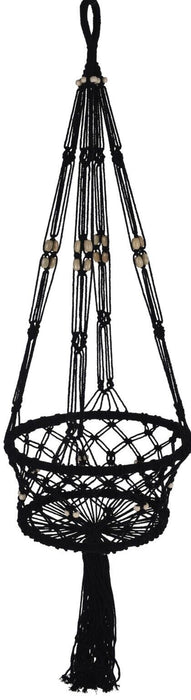 Macramé Hanging Flowerpot Holder Black Hanging Basket 110cm Tall