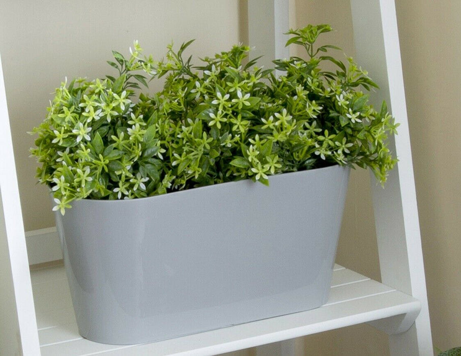 Large 30cm Long Garden Oval Planter Plant Pot Indoor / Outdoor Grey