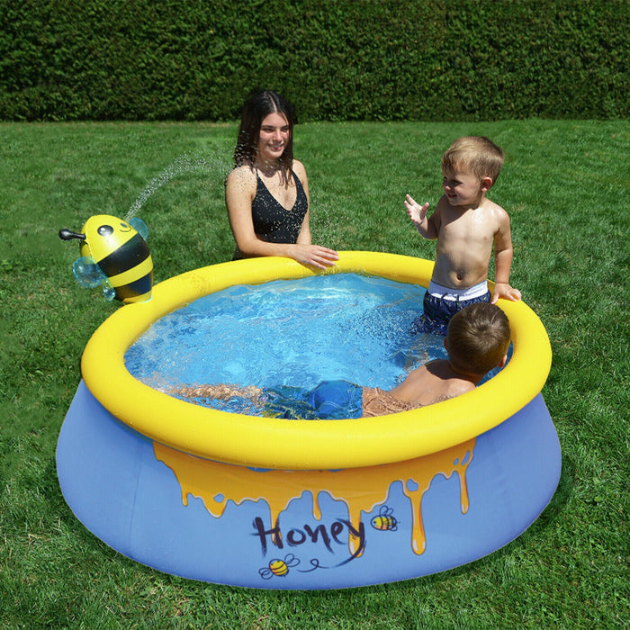 Kids Outdoor Inflatable Pool 5ft With Spraying Bee Paddling Pool