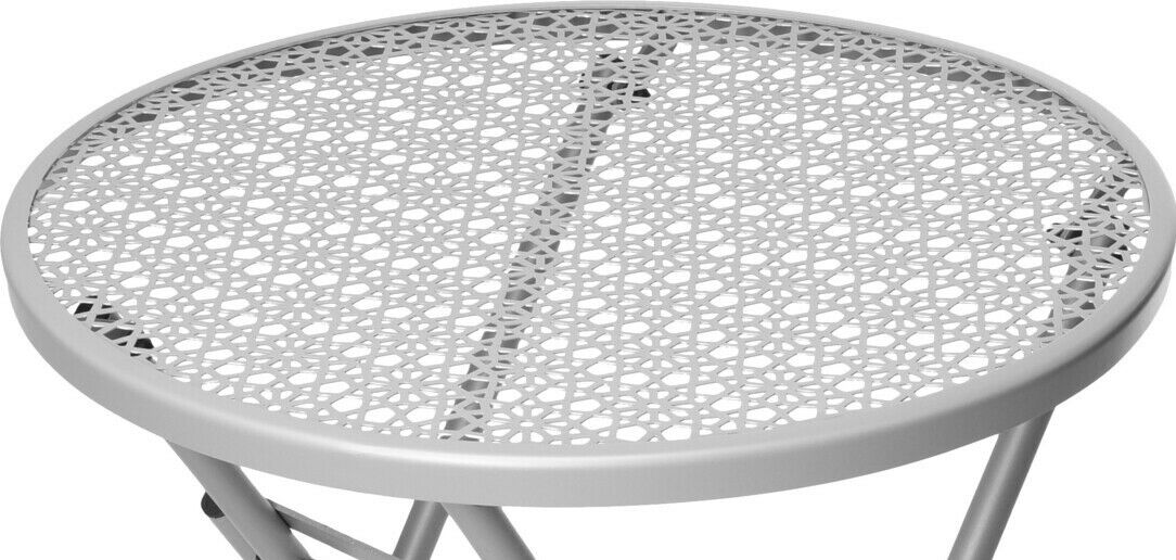 Garden Patio Bistro Table Outdoor Grey Metal Table Folding Table Coffee Table