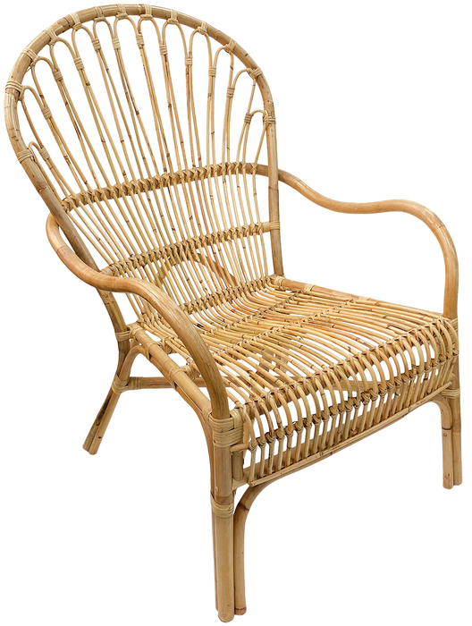 LARGE Rattan Armchair Natural Look Accent Chair Indoor Outdoor Garden Chair