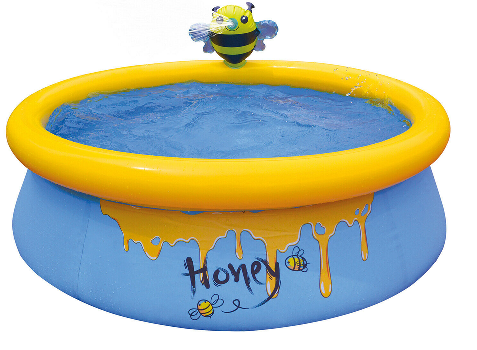 Kids Outdoor Inflatable Pool 5ft With Spraying Bee Paddling Pool