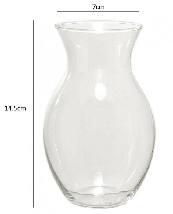 Clear Glass Vase - Astra Bud Vase Wedding Home Table Centrepiece 14.5cm