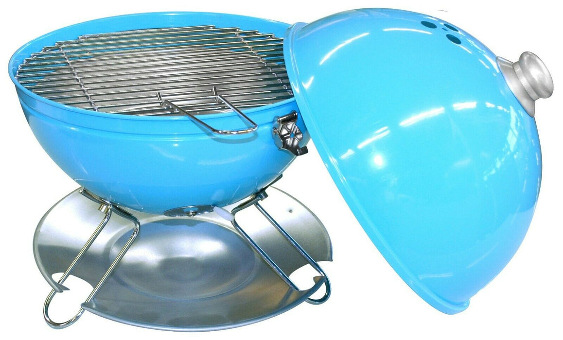 Table Top Kettle BBQ Charcoal Barbecue Blue Portable BBQ