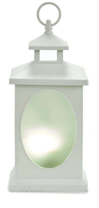 Indoor LED Lantern Rotating LED White Plastic Hanging Lantern Realistic Glow