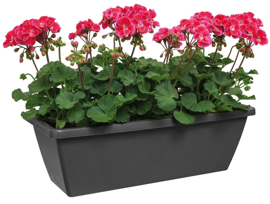 Elho 60cm Large Black Trough Planter Flower Pots Plant Pot 20 Litre Capacity