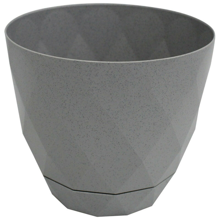 Grey Diamond Shape Modern Look Plant Pot Indoor / Outdoor 2.4 Litre Planter